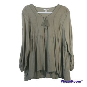 Amuse Society Cool Breeze Peasant Boho Festival Top Size M